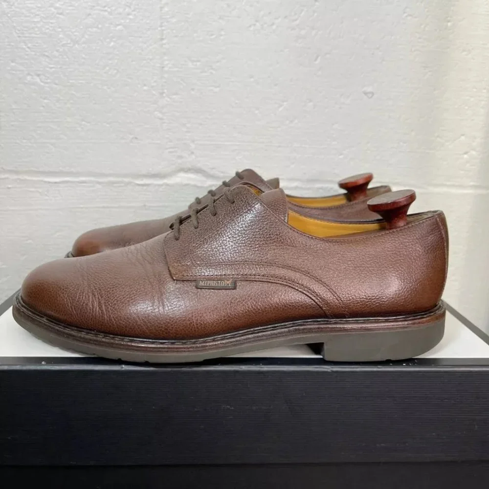 Mephisto Air Relax Goodyear Welt Brown Pebble Leather Oxford Dress Shoes Mens‎ 9
